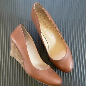 Jessica Simpson Brown Leather Wedges (size 11)